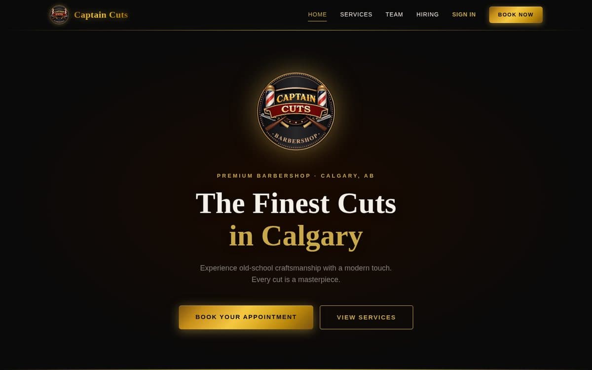 Captain Cuts homepage, built by InboundControl