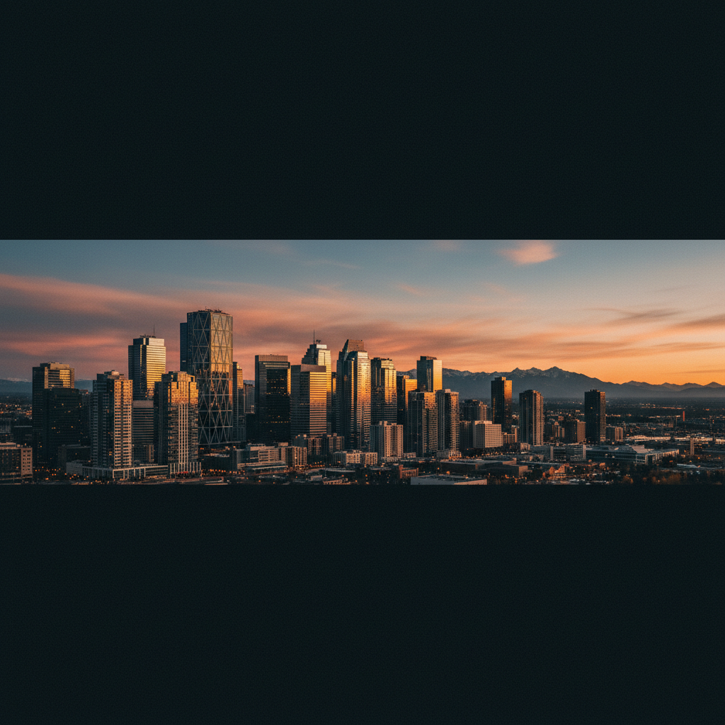 Calgary skyline at dusk